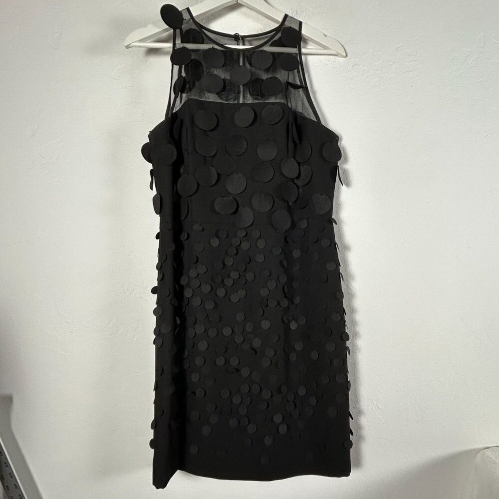 Nue by Shani Womens Black Payette Circle Shaper Sleeveless Shift Dress Size 8
